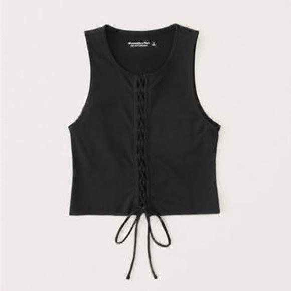 Abercrombie & Fitch Tops - NEW Abercrombie & Fitch Lace Up Seamless Fabric Scuba Tank Top Women’s Small